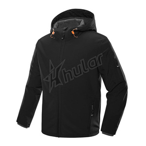Cortavientos Softshell deportivo de invierno personalizable para hombre, cortavientos de talla grande, ajustado, transpirable, con cremallera, con capucha frontal para deportes al aire libre, correr - Product Image 3