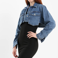 Veste en jean en toile pour femme, coupe courte, prix de gros, brute, respirante et imperméable