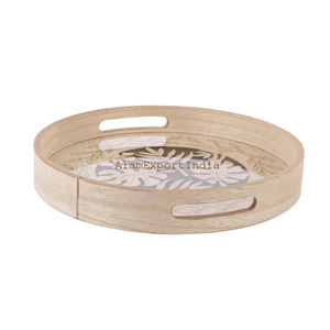 Plateau de service en bois de mangue fait à la main indien Design attrayant en deux pièces pour la décoration de table mariages - Product Image 4