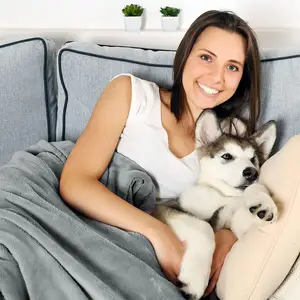 Produits pour animaux de compagnie personnalisés de haute qualité, couverture de lit de chien imperméable en polaire Sherpa épaisse d'extérieur