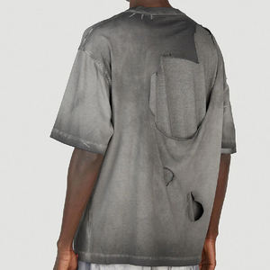 Vente en gros T-shirt vintage surdimensionné à col rond pour hommes personnalisé OEM T-shirt lourd délavé - Product Image 6