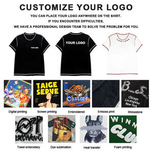 T-shirt graphique personnalisé Hip Hop Vintage Blank Washed Dtg Printing T Shirt de haute qualité - Product Image 3