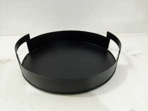 Factory Manufacture Round Iron Food Serving Trays 32 cm <b>Metal</b> Tray <b>Plate</b> Serving Bulk with Handle - Product Image 2
