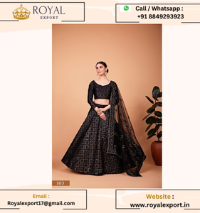 Belle collection de vêtements de mariage de créateur Tenues occasionnelles et de soirée Lehengas en soie tigré au prix de gros - Product Image 4