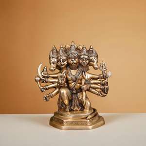 Statue de seigneur Hanuman en laiton pour les fêtes de mariage et de Diwali - Product Image 4