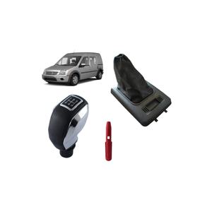 Poignée de levier de vitesse sport chromée avec soufflet de levier de vitesse encadré, accessoire de voiture élégant - Product Image 1