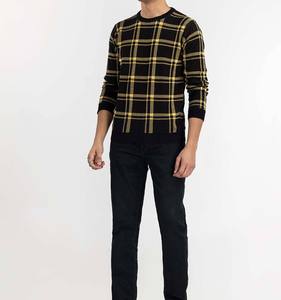 Nouveau 100% laine respirant hommes chandails hiver pull ample couleur unie col rond manches longues personnalisé chandails tricotés pour hommes - Product Image 3