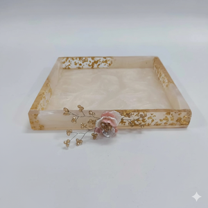 Plateau Moderne en Résine Polie, Plateau de Service sur Mesure, Plateau à Bijoux, Plateau de Vanité, Plateau de Cuisine, Plateau Tendance pour Table, Ramadan, Mariage - Product Image 4
