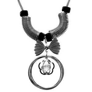 Urthn Glass Stone Declaración Collar Rodio Plateado 1107717C Accesorio de moda - Product Image 1