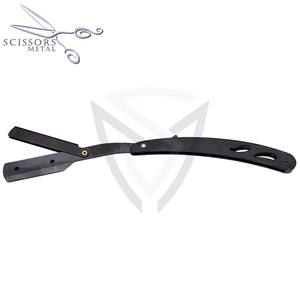 Maquinilla de Afeitar de Seguridad Recta Plateada de Alta Calidad para Hombre con Mango de Madera, Cabezal de Acero Inoxidable, Latón y Aleación de Zinc para Barberías - Product Image 5