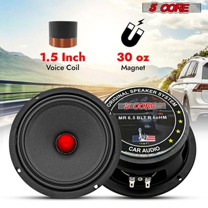ลำโพงมิดเรนจ์ MR 6.5 BLT กำลังขับสูงสุด 360 วัตต์ กำลังขับ RMS 200 วัตต์ วอยซ์คอยล์เดี่ยว 4 โอห์ม - Product Image 5
