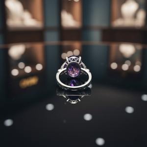 Anillo de Plata 925 con Amatista de Corte Ovalado, Regalo de Compromiso, Boda o Aniversario, Símbolo Cristiano, Engaste de Canal, Diseño Minimalista - Product Image 3