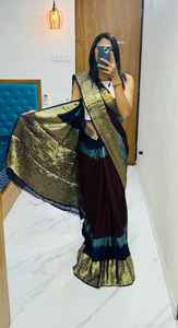 ผ้าส่าหรีผ้าฝ้ายผ้าไหมที่มีคุณภาพดีเยี่ยม - Product Image 3