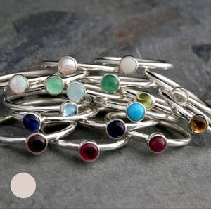 Amazing Quality Garnet Hydro 7mm Round Double Gemstone Bezel Set 925 Sterling Silver <b>Ring</b> Handmade <b>Thin</b> Band <b>Ring</b> For Summer - Product Image 4