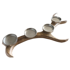 Wooden Base Metal <b>T</b> <b>Light</b> Candle Holder Stand for Wedding Room Lighting Decoration Christmas Decorative Handmade <b>T</b> <b>Light</b> Holder - Product Image 1