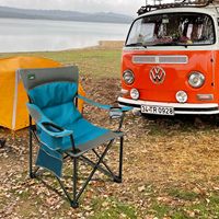 Chaise pliante extérieure bleue robuste chaise de plage de patio de pique-niques pliable pour le camping randonnée pêche prend en charge jusqu'à 300lbs