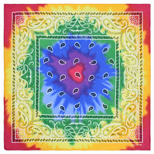 Pañuelo de Algodón 100% Reciclado con Estampado Digital Personalizado de Hip Hop, Estilo Vaquero, Tie-Dye Degradado, Diseño Cuadrado Paisley - Product Image 5