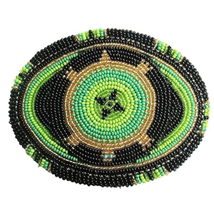 Hebillas de cinturón con cuentas de acero de diseño personalizado con cuentas de vaquero para ciclista, trabajo de cuentas de semillas coloridas al por mayor - Product Image 4