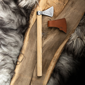 Prim el-dövme Viking balta Survival hazır çift başlı oyulmuş bıçak yüksek karbon çelik katı ahşap kolu endüstriyel sınıf - Product Image 2