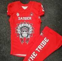Uniformes de Fútbol Americano Personalizados al por Mayor, 100% Poliéster, Impresión por Transferencia de Calor, Sin Mangas, Unisex, para Adultos, MOQ Bajo, Servicio OEM