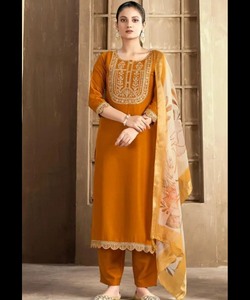 Salwar Kameez de Lino Pakistaní, Vestidos Antiestáticos para Mujer, Trajes Listos para Usar para Niñas, Niños y Damas, Estilo Vintage, Largos hasta el Suelo, para Fiestas - Product Image 4
