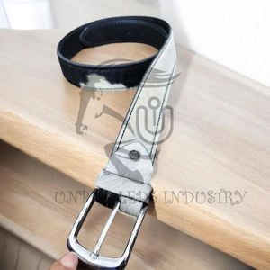 Cinturón de Cuero Vacuno con Acabado de Piel Natural, Hebilla de Aleación, Estilo Vintage Casual para Hombre, Transpirable y Duradero - Product Image 2