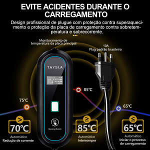 เครื่องชาร์จ taysla EV 3.5KW 16A แบบที่ชาร์จในรถแบบพกพา2สายชาร์จสำหรับยานพาหนะ Phantom shipping จากบราซิล - Product Image 3