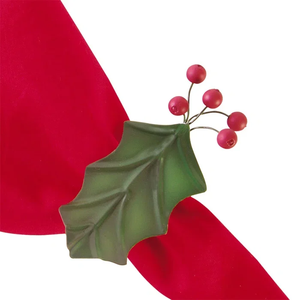 2025 fer métal rond de serviette avec feuille Design émail fini porte-serviettes pour les dîners stockés vaisselle décoration - Product Image 1