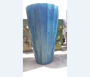 [Leo Nguyen Le] - Vente en gros de grands pots à fleurs en céramique, style nordique simple, décoratifs, bleus, pour plantes, jardin, balcon - Product Image 1