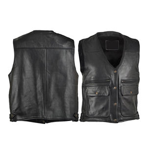 Service OEM, gilet en cuir respirant de haute qualité, vente chaude, dernier design, prix raisonnable, gilet en cuir pour hommes en gros - Product Image 2
