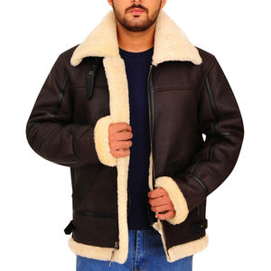 Servicio OEM, Chaqueta de Cuero con Forro de Piel para Hombre, Invierno, Cuello Alto, Alta Calidad, Precio Razonable, Chaquetas de Cuero Elegantes - Product Image 1