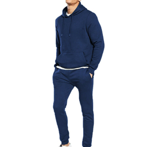 Jogger Sets Hombres French Terry Skinny Fit Bottom & Hoodie Sólido Heather Grey Your Own Logos Ropa de entrenamiento deportivo Conjuntos de chándales - Product Image 3
