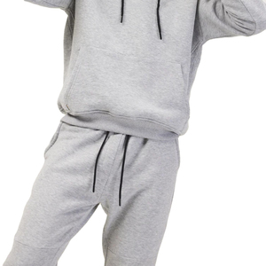 100% coton personnalisé brodé hommes poids lourd Streetwear à capuche solide hiver pull polaire uni teint 2 pièces conception de poche - Product Image 6