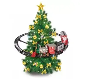 Christmas Tree Around Train With LIGHT & MUSIC, Tree Around Train