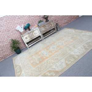 Turkish Vintage Rug, Large 6.6x9.2 ft (200x280 cm) Rug, <b>Brown</b> Floral <b>Wool</b> Rug - Product Image 1