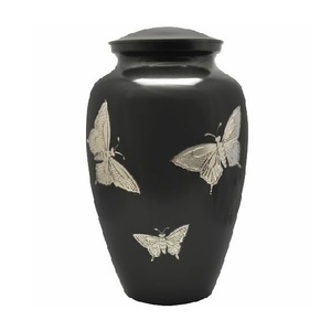 European Style <b>Large</b> Aluminum Adult Cremation <b>Urn</b> Red Color Golden Lines Design Wholesale Funeral Supplies Ashes Keepsake Token - Product Image 5