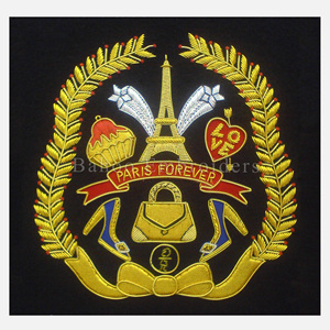 Insigne de nom <span class=keywords><strong>Paris</strong></span> Forever personnalisable BLAZER BADGE avec broderie à la main et émail tissu cousu et insigne en feutre - Product Image 1