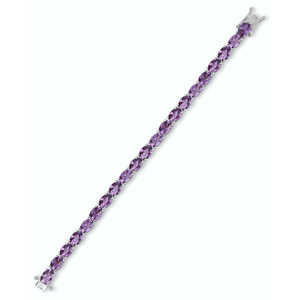 <b>Amethyst</b> Oval Zirconia Tennis <b>Bracelet</b> - Product Image 2