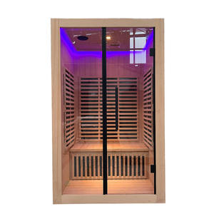 Sauna intérieur sec à maison traditionnelle infrarouge pour 2 personnes avec bain de vapeur en céramique fret maritime gratuit - Product Image 2