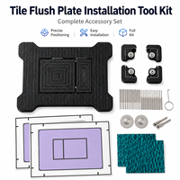 Kit d'outils d'installation pour plaque de chasse d'eau M3 pour réservoir encastré avec bouton poussoir encastré dans la carrelage, avec accessoires de positionnement et de découpe