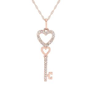 1.5ct forme ronde laboratoire cultivé diamant clé conception pendentif VS clarté EF couleur en or 14K pour les femmes bijoux fins - Product Image 3