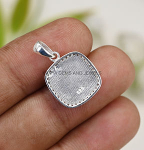 จี้เงินแท้ 925 คุณภาพดี ขายดี ประดับด้วยเทอร์ควอยซ์สีฟ้า ขนาด 10 มม. รูปทรงคุชชั่น สไตล์โบฮีเมียน ชุบทอง งานแฮนด์เมด สวยงาม - Product Image 6