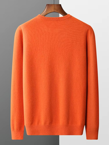 Pull Hommes O Neck Pullover Tops Une pièce prêt-à-porter Automne Hiver Solide Couleur Pull Polyvalent Basique - Product Image 6