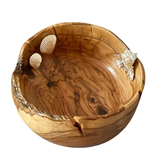 Cuenco de madera clásico con acentos de pescado de estrella dorada, cuenco para servir aperitivos, cuenco y platos de madera decorativos para el hogar para la mejor venta - Product Image 2