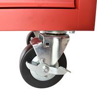 Gabinete para Herramientas de 61 cm con 4 Cajones, Rojo Mate, Acero Resistente con Recubrimiento en Polvo, con Ruedas, para Mecánicos y Garajes, Compatible con OEM/ODM, Carga de 450 kg