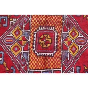 Turkish Accent Rug, 3.7x5.9 ft Vintage Rug, <b>Red</b> <b>Wool</b> Rug - Product Image 5