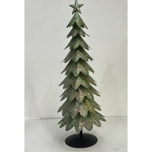 Décoration d'arbre de Noël de conception classique Sculpture d'arbre en métal de table Ornement de Noël vintage à un prix abordable - Product Image 6