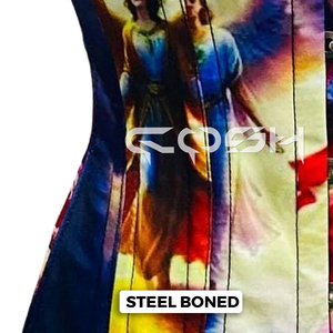 Corset sous-poitrine à baleines en acier avec imprimé Jésus, pour fêtes, tenues de club, festivals, vente en gros, mode spirituelle - Product Image 5