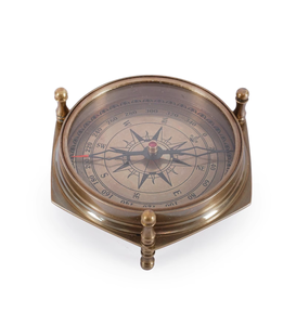 Brújula vikinga marrón de 6 esquinas, regalo de Metal, brújula antigua de latón - Product Image 5