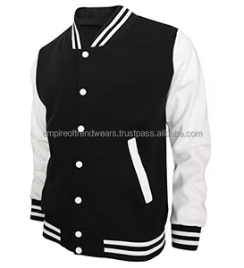 Chaqueta Universitaria de Cuero y Lana de Invierno para Hombre de Alta Calidad, Personalizada, con Mangas Térmicas Impermeables y Cuello Alto, Venta al por Mayor - Product Image 1